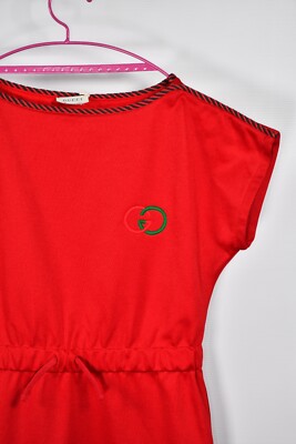 Gucci Technical Jersey Dress With Logo Red size Women's XS/S Girl 12 / |  eBay