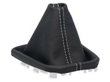 SCHALTMANSCHETTE FUR SEAT ARONA 2017-2025 SCHALTSACK LEDER SCHWARZ NAHT WEISS