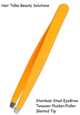 HAIRTALKS Stainless Steel EyeBrow Tweezers Plucker/Puller Slanted Tip Color New