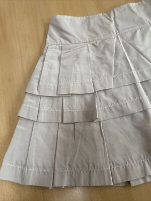 Edler Rock mit Stufen Satin-Look beige SIMONETTA festlich Gr.138 NEUwertig NP55 