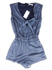 <!--F#f_0-->MNG Women's New Designer Blue White Stripes Shorts Suit - Size Small<!--F/-->