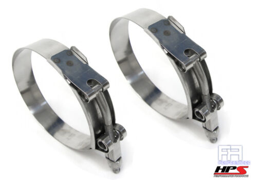 2x HPS Stainless Steel T-Bolt Turbo Silicone Hose Clamp 1.25"-1.46" (32mm-37mm) - Foto 1 di 1