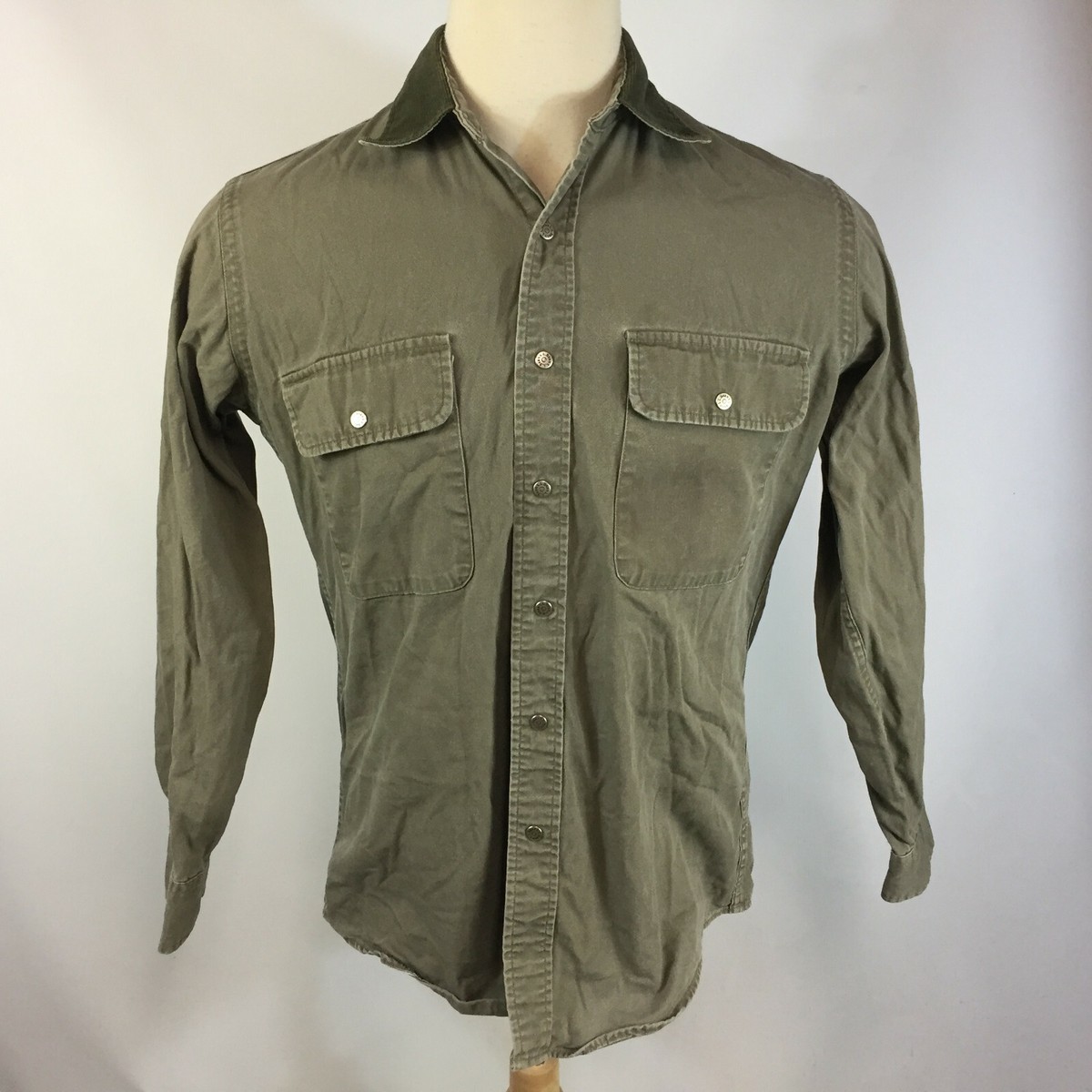 Vintage LL Bean Made in USA Corduroy Collar Canvas Camp Guide