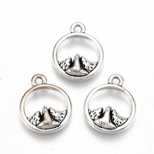 10 Mountains Charms Antiqued Silver Wanderlust Explorer Jewelry Mountain Climber