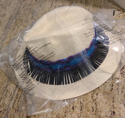Designer Hat Augusto Di Zola Straw Off White Purple Blue  display picture 2