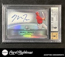 2010 Bowman Platinum Prospect Auto Refractors #BPA-MT Mike Trout BGS 9