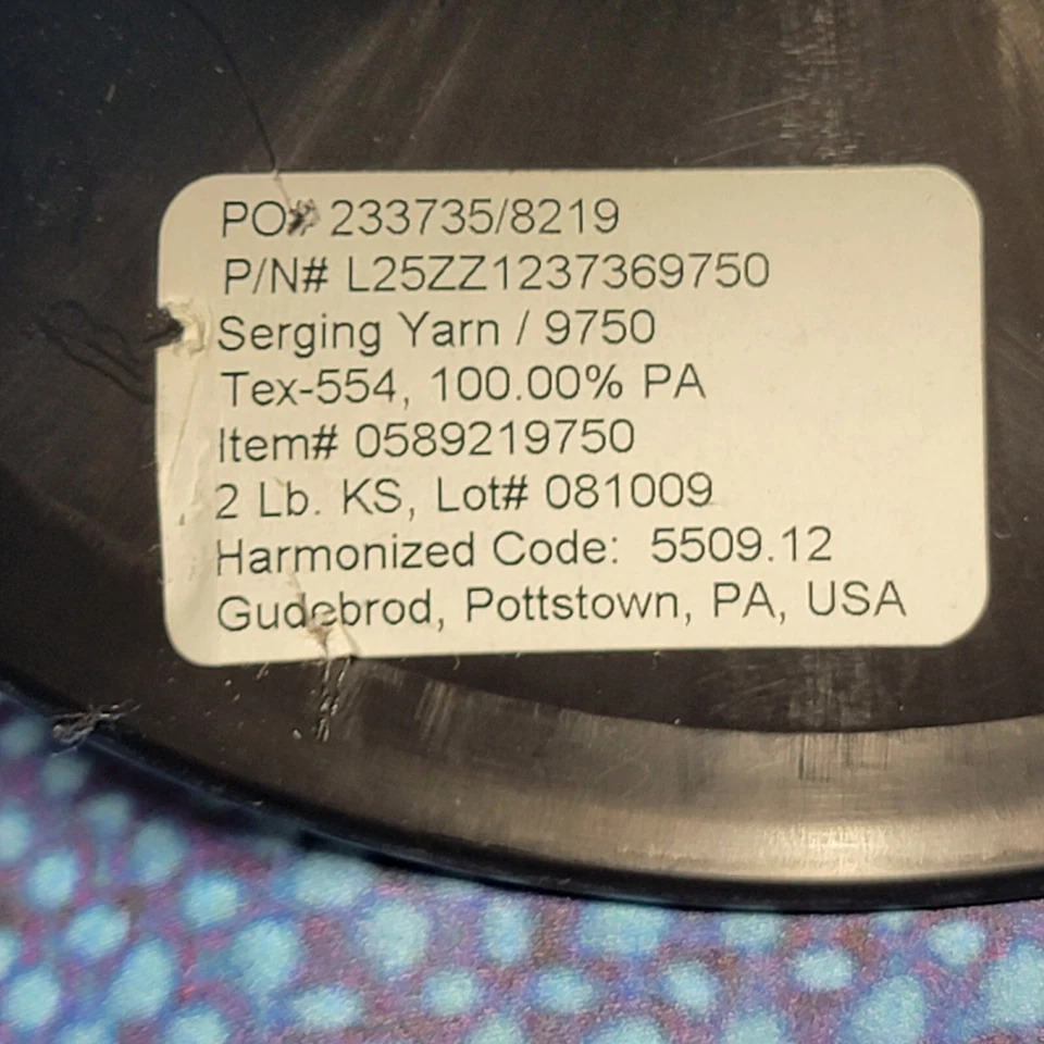 BLUE  Tex-554  Heavy Duty Thread  - 2LB Spool - 9750  MADE IN USA - 100% PA - Image 3 of 3