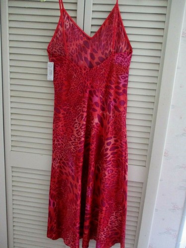 NATORI CHEMISE SLIP NIGHTGOWN SILKY SATIN CHARMEUSE CORAL JAGUAR SMALL NEW - Picture 6 of 12