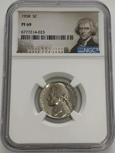 1958 Jefferson Nickel 5C NGC PF 69