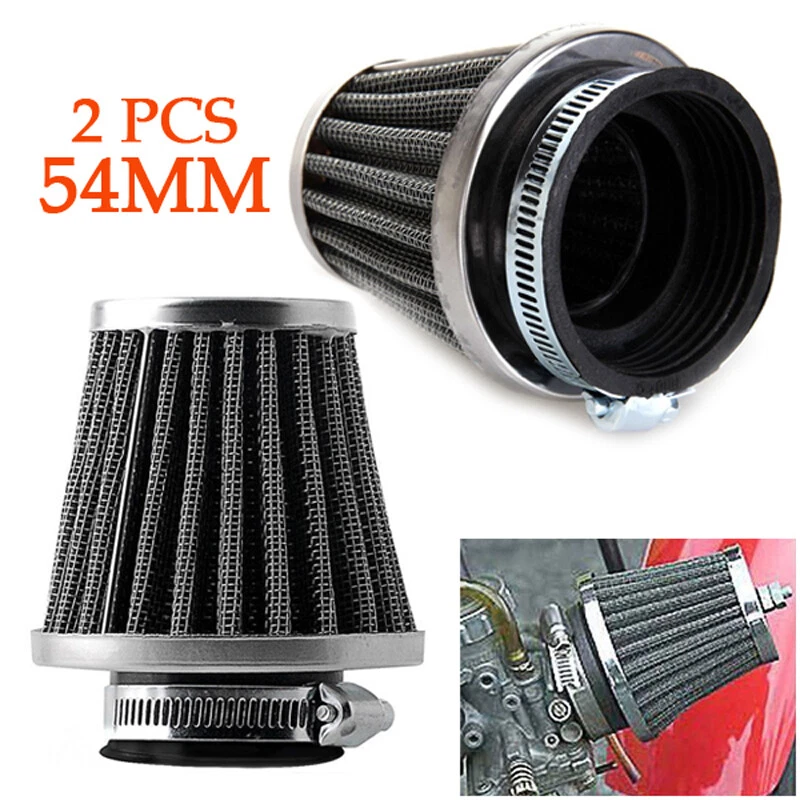 Limpiador de filtro de aire cromado cónico de alto flujo para moto café racer 54 mm Foto 2 de 4
