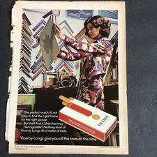 Vintage Viceroy Cigarette Ad Clipping Magazine Print 1971 Pretty Brunette