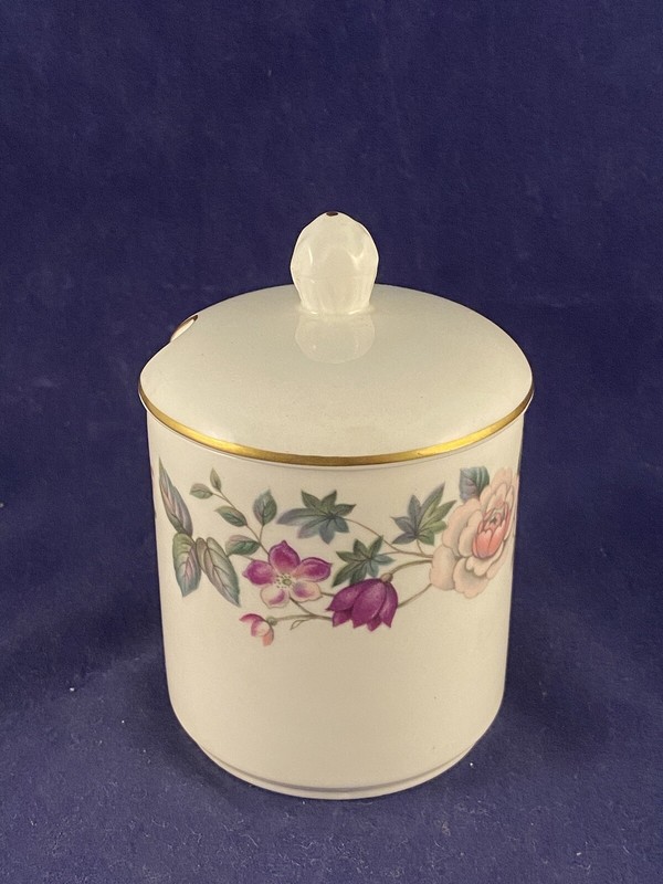 Royal Grafton Covered Sugar Jam Jar Bowl Fragrance Design Flowers Leaves