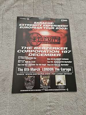 FPOT221 MAGAZIN WERBUNG 12X9'' OHRENSCHMERZEN: EXTREMITÄT EXPERIMENT EUROPA TOUR 2003