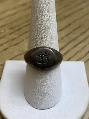 Satya 925 Sterling Silver Designer Signed Round Om Dome Band Ring Size 9