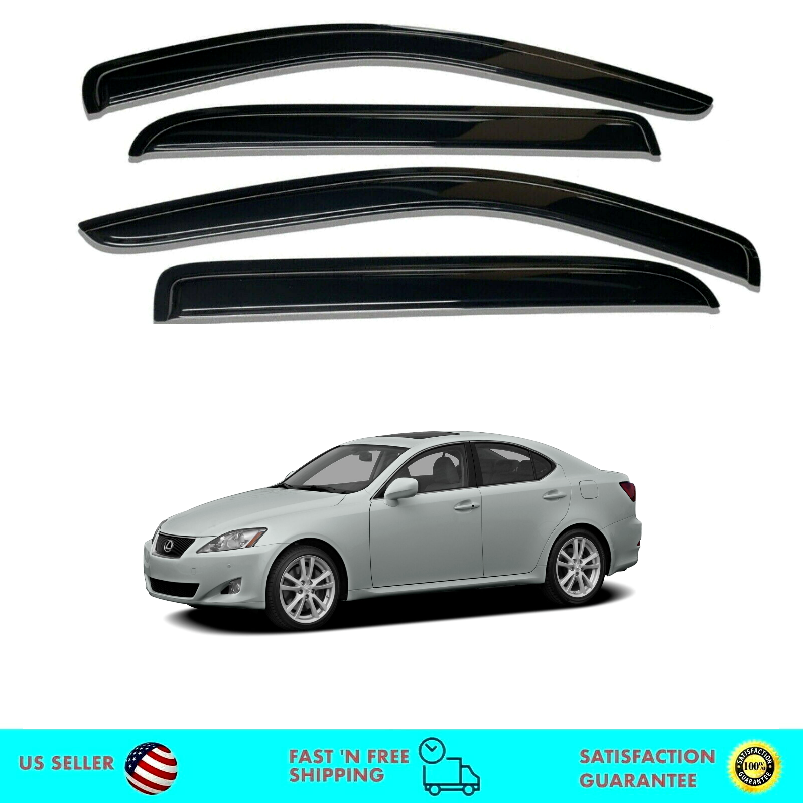 Side Window Sun Vent Visor Rain Guards Deflectors for Lexus IS250 IS350 062013 eBay