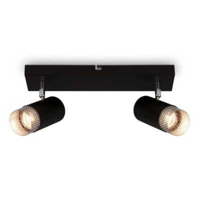 2-flammig Deckenstrahler Spotlight Deckenleuchte Schwenkbar GU10 Schwarz