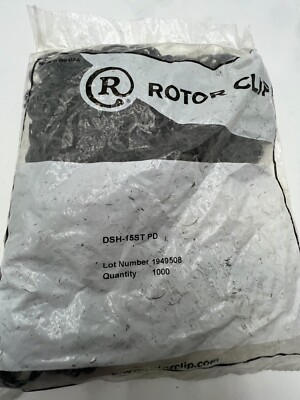 (Bag of 1000) Rotor Clip DSH-15ST PD External Retaining Ring Black