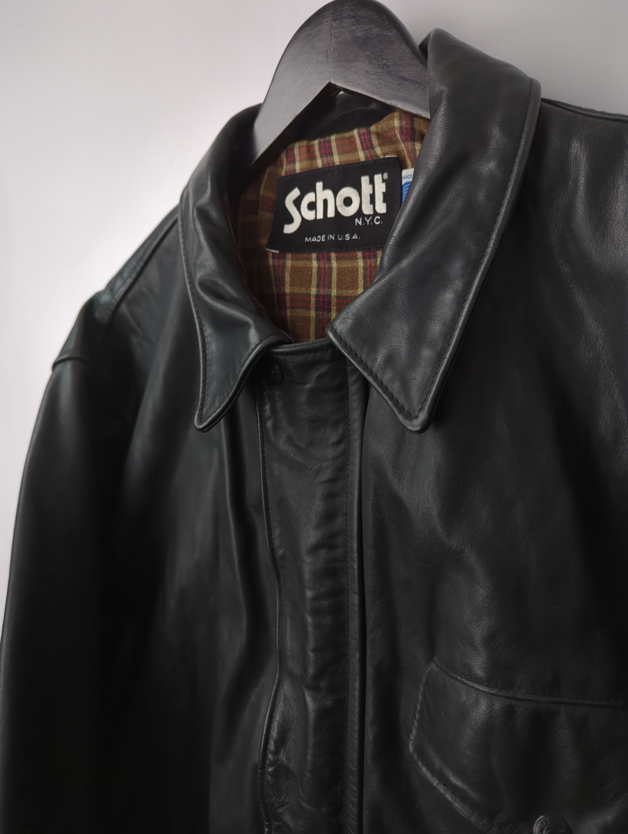 極美品✨【USA Made】Schott Leather jacket 44 Vintage Schott Bros Jacket - Size 44 US (54 EU) | Made in