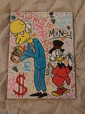 12x16 Mr. Burns And Scrooge McDuck GRAFFITI  Artwork SIGNED By Big O 