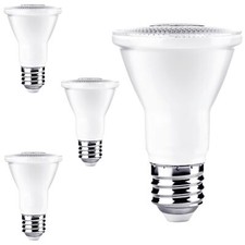 4Pack PAR20 LED Basics Flood Wet Light Bulb, 7W 50W 4000K, E26, 500LM