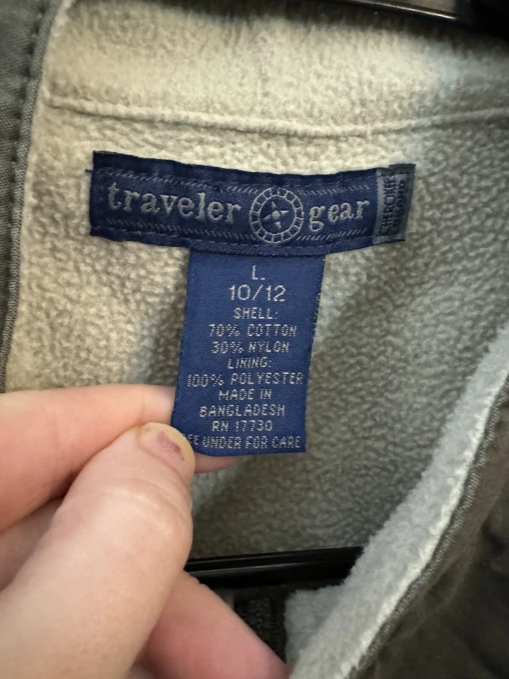 复古 Travelers Gear Cherokee 品牌男孩羊毛衬里工装背心 L 10/12 绿色 — 第 4/4 张图片
