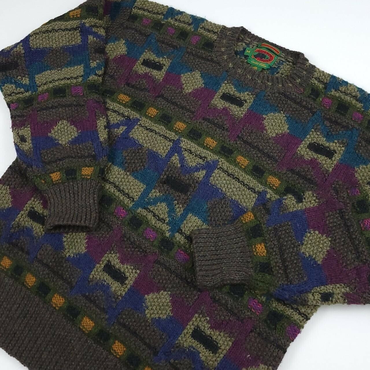 Vintage 90s Boston Traders Multicolor Pattern Thi… - image 2