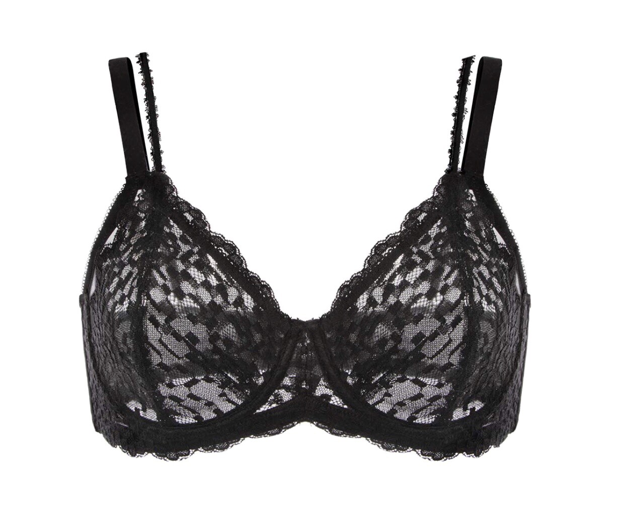 HSIA Double Shoulder Straps Bra FBD0081-1 Black Lace - NWT