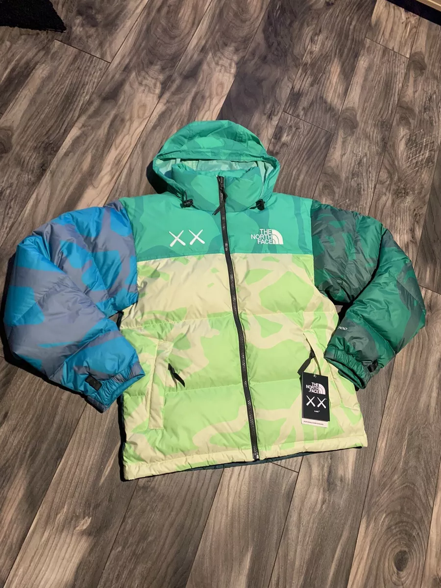 KAWS x The North Face Retro 1996 Nuptse Jacket Safety Green Puffer Supreme  TNF