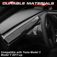 Dashboard Gloss Carbon Fiber Panel Cover 2017-2023 Tesla Model 3/Y EASY INSTALL
