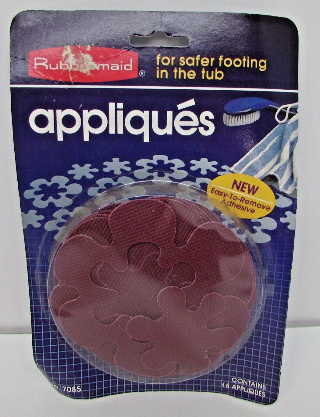 Vintage 1984 Rubbermaid Bathtub Appliques color Dark Plum No.7085 New