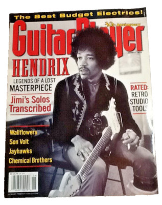 VINTAGE 'GUITAR PLAYER' MAGAZINE 'HENDRIX' COVER AUG 97' 30TH ANNV 012224e
