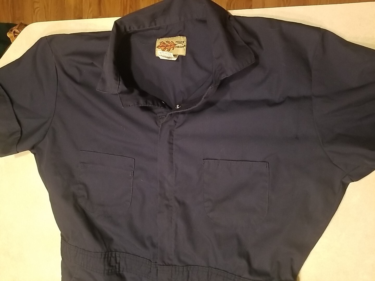 Field N Forest Coveralls Blue Short Sleeve Work Wear Full Zip Men's