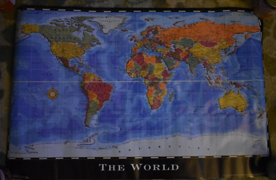 Map World Time Zone 17 Trends International 34'' X 22'' Poster