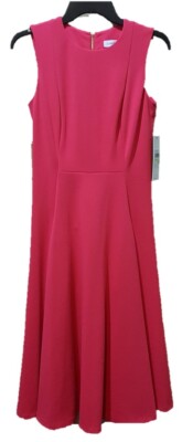 compact stretch crepe midi dress calvin klein Stretch Crepe Scoop Neck Dress Calvin Klein