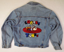 Looney Tunes Vintage 1992 Denim Jacket Small Jeans Embroidered Logo Topline