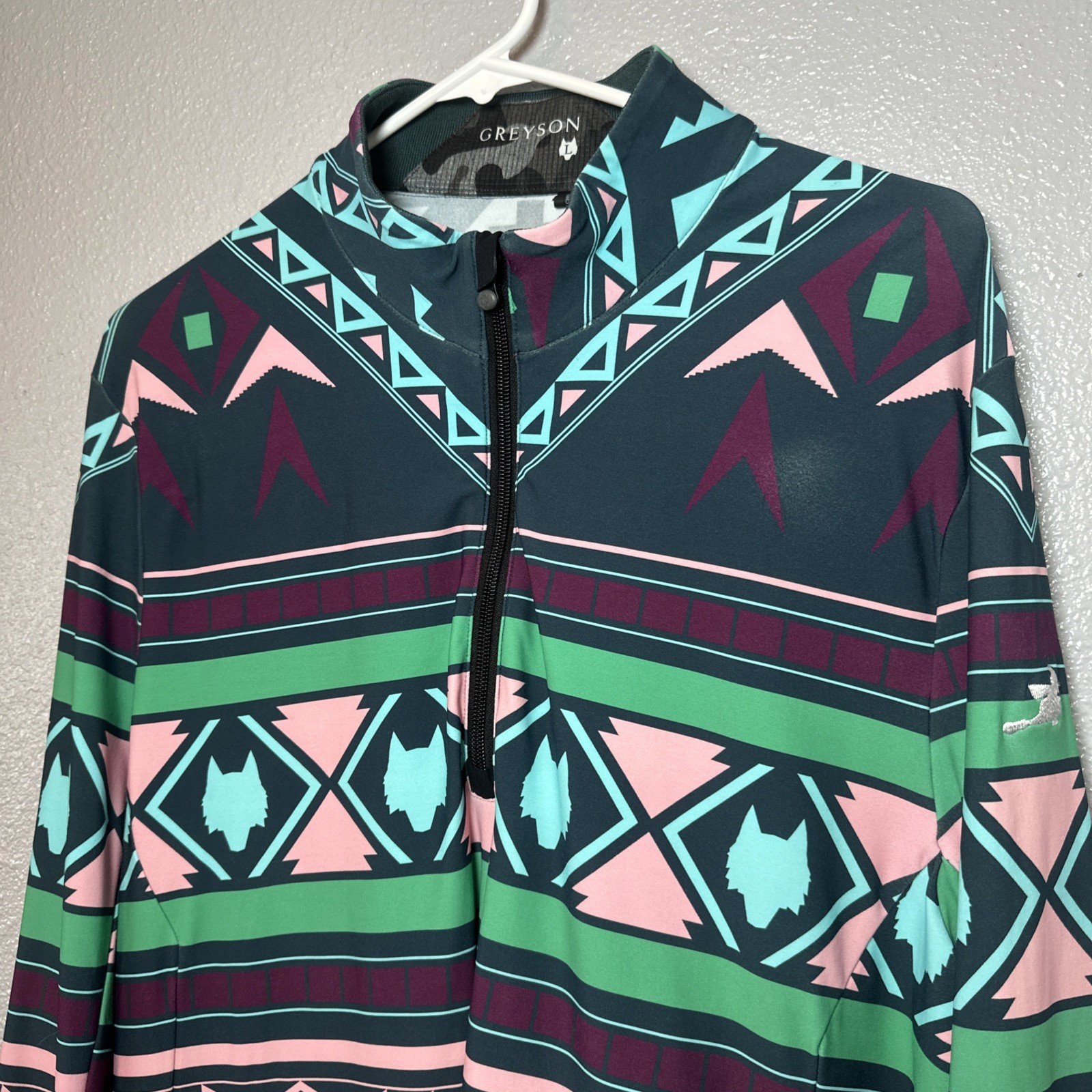 Greyson Golf Pullover Sequoia Ghostwolf Print 1/4… - image 1