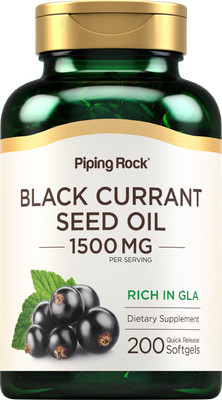 Black Currant Seed Oil Softgels | 1500mg | 200 Count | by Piping Rock