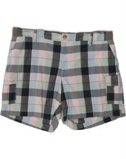 LEE Womens Cargo Shorts US 16 2XL W38 Multicoloured Check Cotton CU12