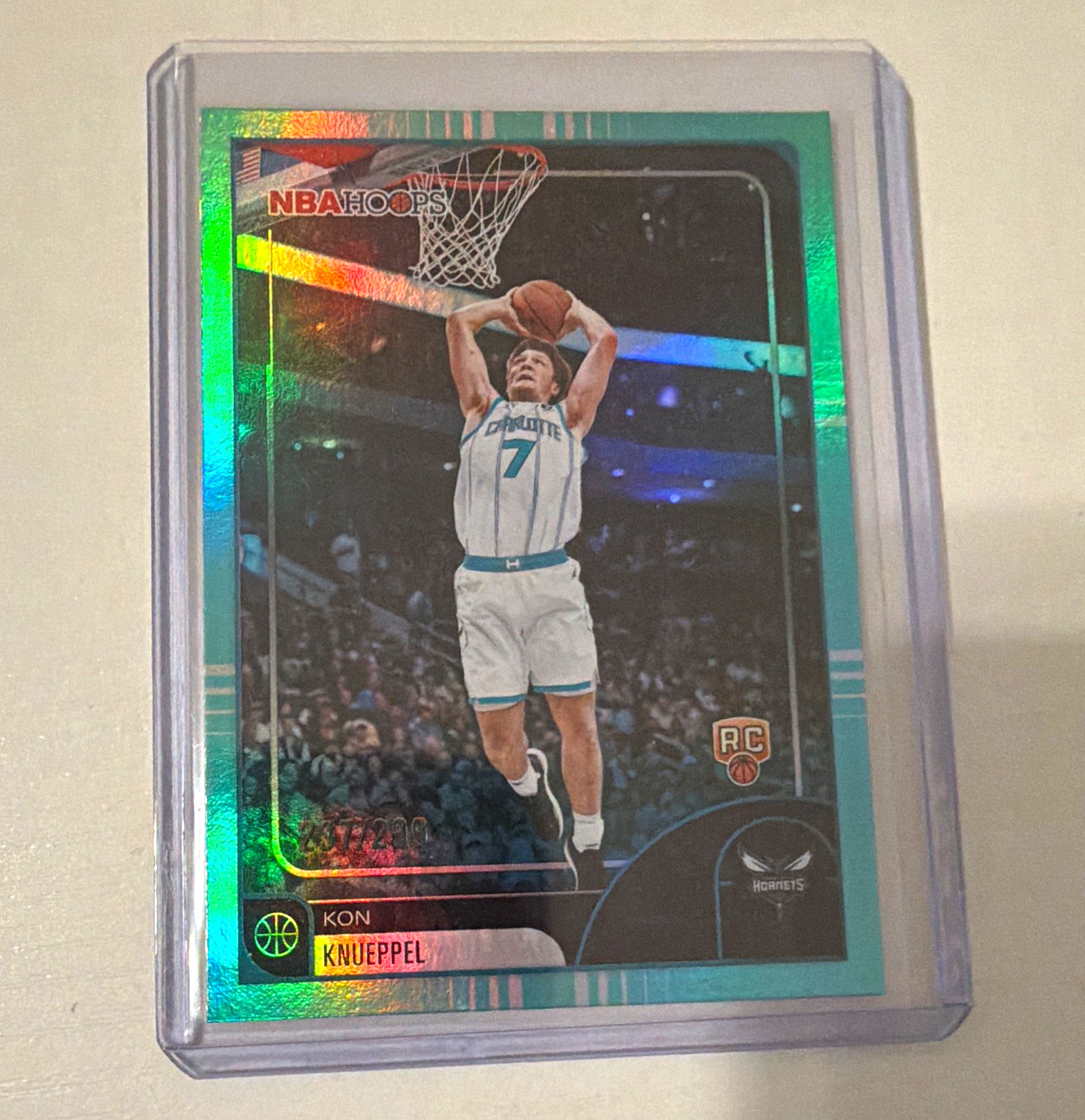 2025-26 Topps NBA Hoops Kon Knueppel Teal Rainbow RC /299 Hornets #67