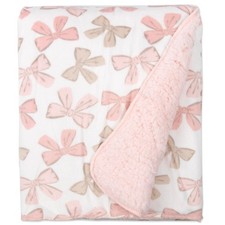 Sherpa Fleece Baby Blanket 35x30   Super Soft, Warm Reversible