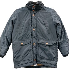 H M Kids Parka Navy Blue Size 7-8Y Fur Partial Insulation No Hood