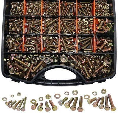 1020PCS Grade 8.8 Metric Bolt Assortment Kit -M4 M5 M6 M8 Heavy Duty Hex Bolts &