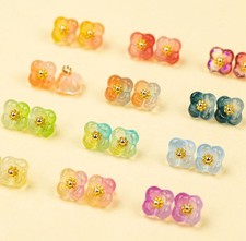 100Pcs Acrylic Resin Flower Pendants Floral Flower Charms Button Jewelry making