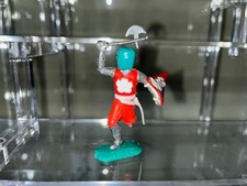 Timpo Toys Rare Red Knight with Green Helmet RARE Running Legs with White Belt