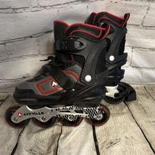 Airwalk Adult Inline Skates Red Black Adjustable Size 6-7.5 ABEC-7 Roller Blades