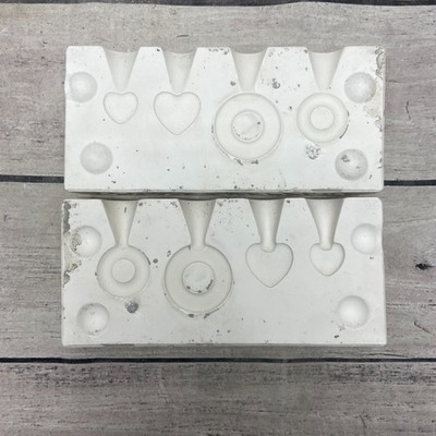 Holland Ceramic Casting Mold Hearts & Circles Pendants Jewelry #H1883
