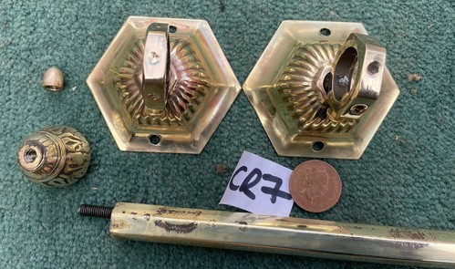 1006 mm Vintage alt antik französisch massiv Messing Gardine Gobelin Stange Qualität CR7 - Bild 9 von 16