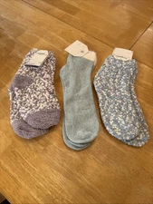 Womens Socks Winter 3 Pairs Cozy Fluffy Warm Footies Soft Knits Sock Slippers