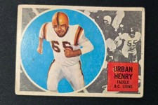 1960 Topps CFL Football Urban Henry #7 BC Lions Georgia Tech  Crisp!