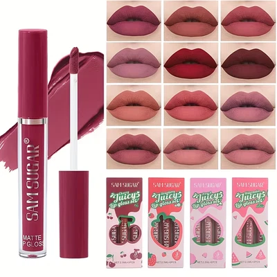 3pcs Classic Color Matte Non-Stick Cup Long-Lasting Fruity Lipstick Lip Glaze, W - Image 1 of 4